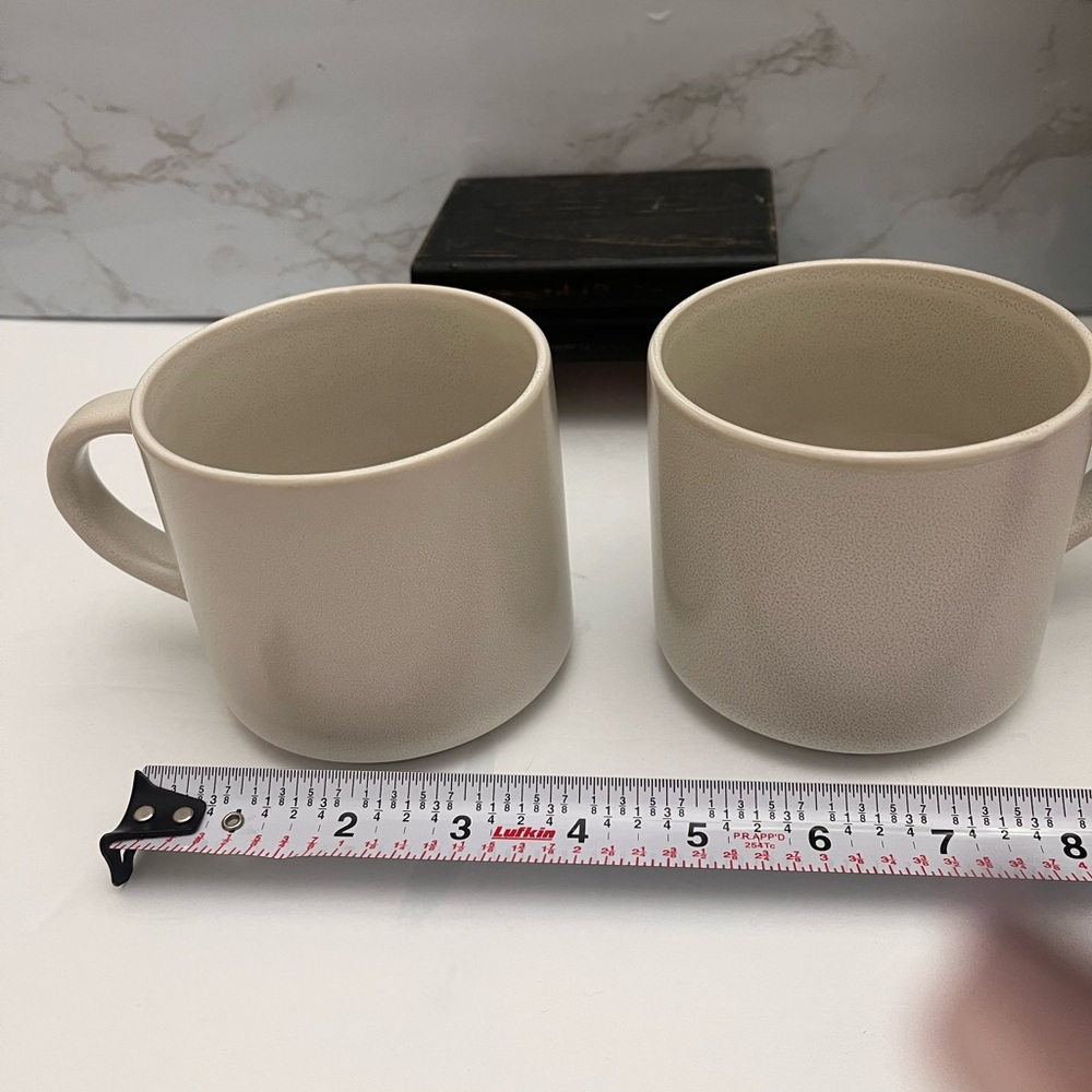 Pottery Barn Cream “Mason Stoneware” Dining Mugs